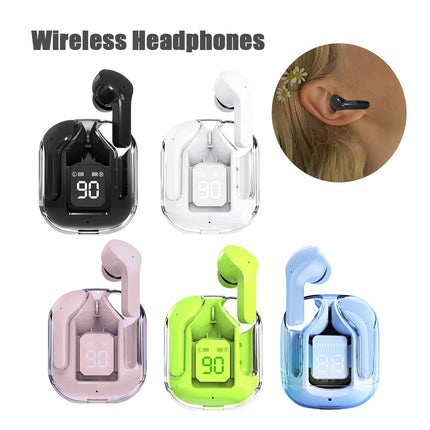 Neues Mini-transparentes drahtloses Bluetooth-Headset Digitalanzeige ENC Rauschunterdrückung True Wireless Sportmusik