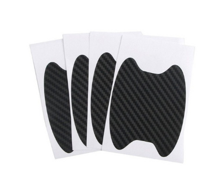Set of 4 carbon fiber door stickers, scratch-resistant car handle stickers