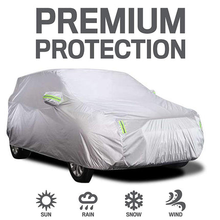 Universal Full Car Covers Full Sedan Covers Sonnenschutz Schutz Polyester Abdeckung mit reflektierendem Streifen SUV Seda Pickup S-XXL
