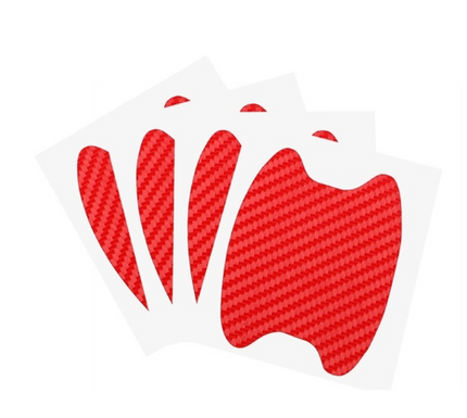 Set of 4 carbon fiber door stickers, scratch-resistant car handle stickers