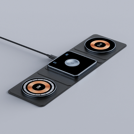 3 IN 1 Magnetische Faltbare Drahtlose Ladestation Für IPhone Transparentes Schnellladen Für IWatch Und Airpods