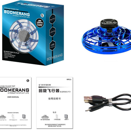 Mini Fingertip Gyro Interaktives Dekompressionsspielzeug Drohne LED UFO Typ Fliegender Hubschrauber Spinner Spielzeug Kinder