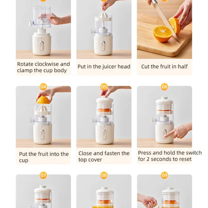 Multifunktionale Drahtlose Elektrische Entsafter Stahl Orange Zitrone Mixer USB Tragbare Mini Fruit Squeezer Druck Entsafter Küche