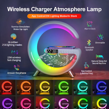 2023 Neue intelligente LED-Lampe Bluetooth Speake Wireless Charger Atmosphere Lamp App Control für Schlafzimmer Wohnkultur
