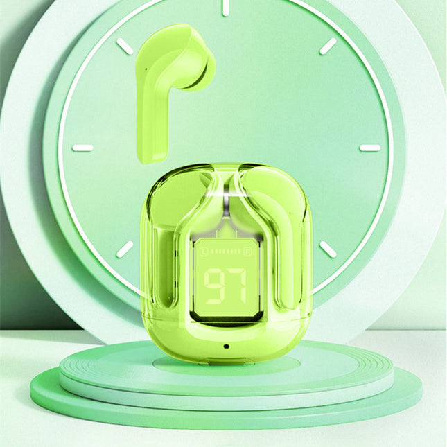 Neues Mini-transparentes drahtloses Bluetooth-Headset Digitalanzeige ENC Rauschunterdrückung True Wireless Sportmusik