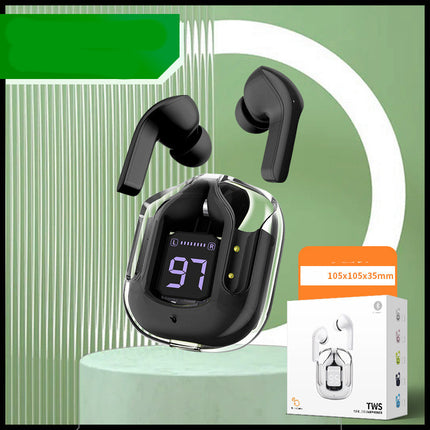 Neues Mini-transparentes drahtloses Bluetooth-Headset Digitalanzeige ENC Rauschunterdrückung True Wireless Sportmusik